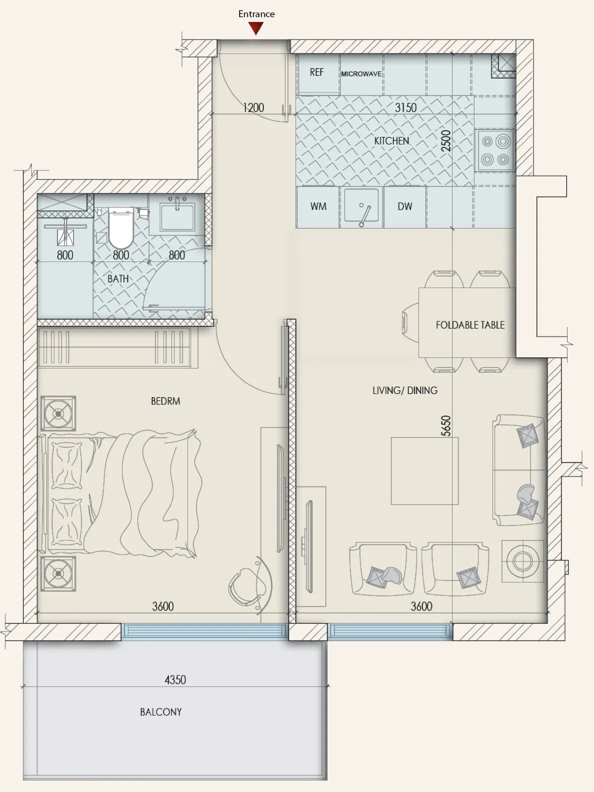 Floor plan — 1 BR