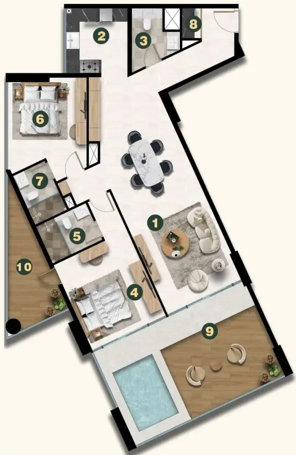 Floor plan — 2 BR