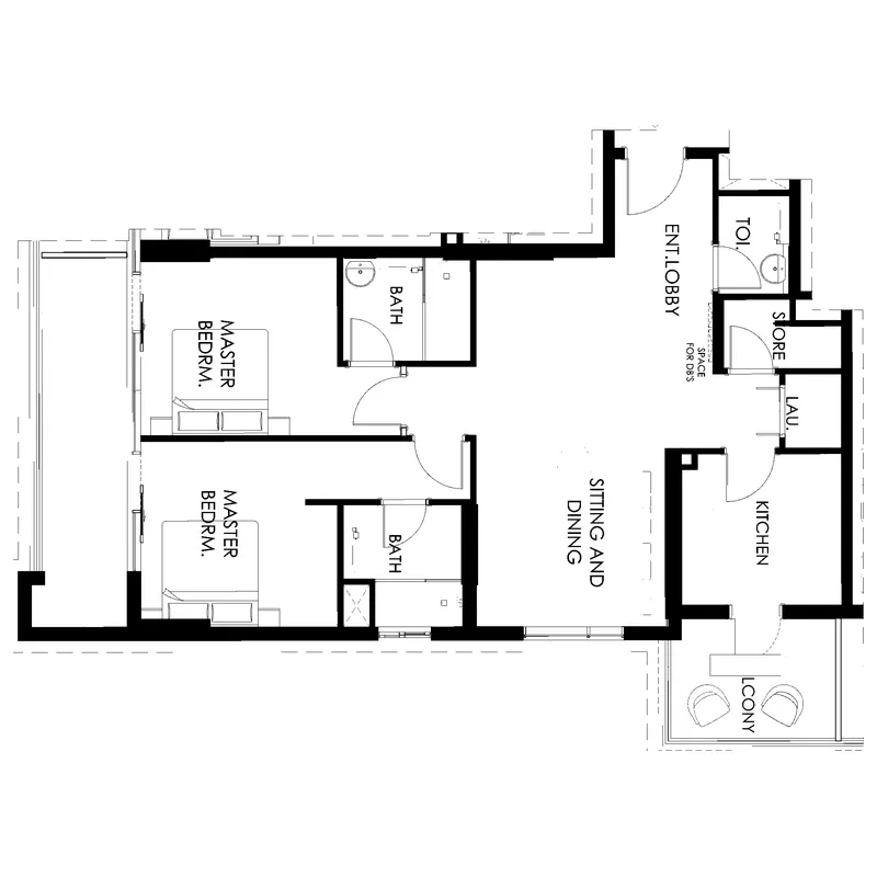 Floor plan — 2 BR