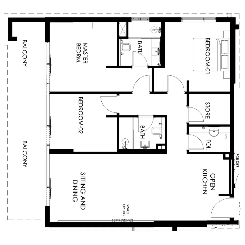 Floor plan — 3 BR