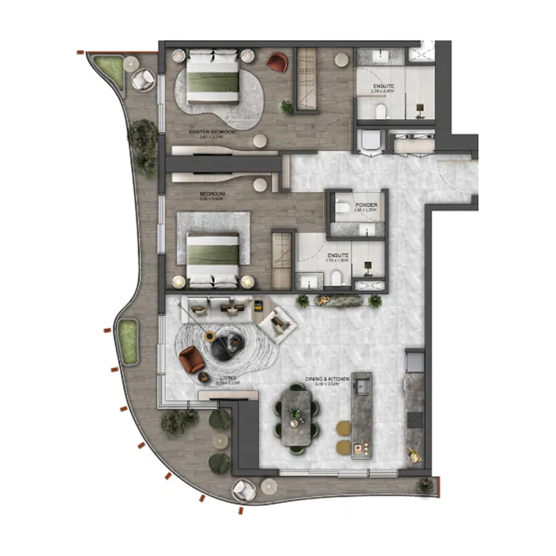 Floor plan — 2 BR