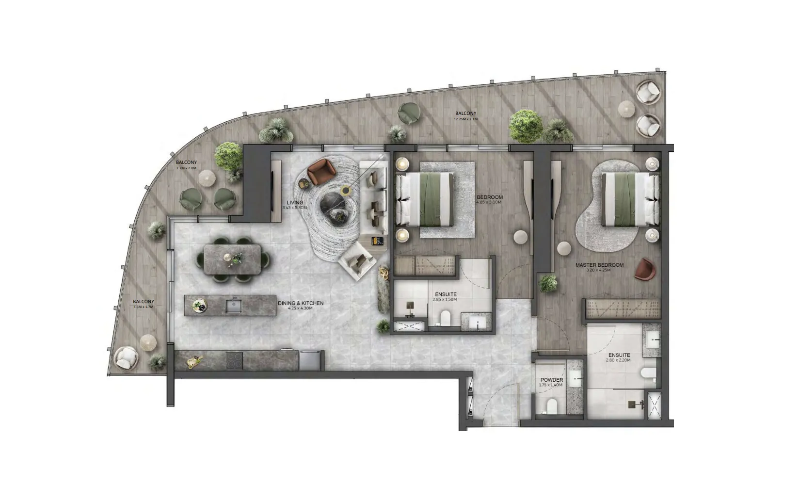 Floor plan — 2 BR