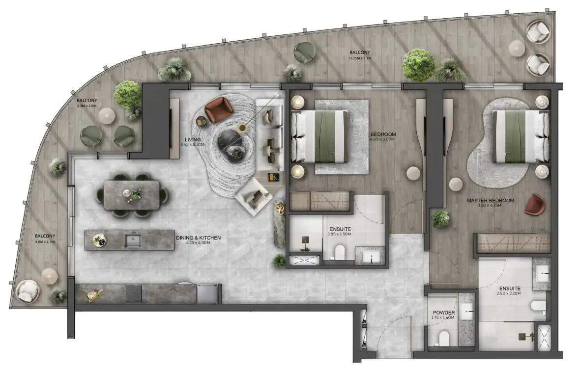 Floor plan — 2 BR