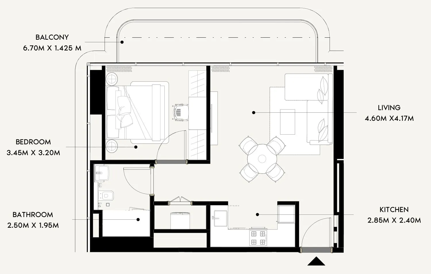 Floor plan — 1 BR