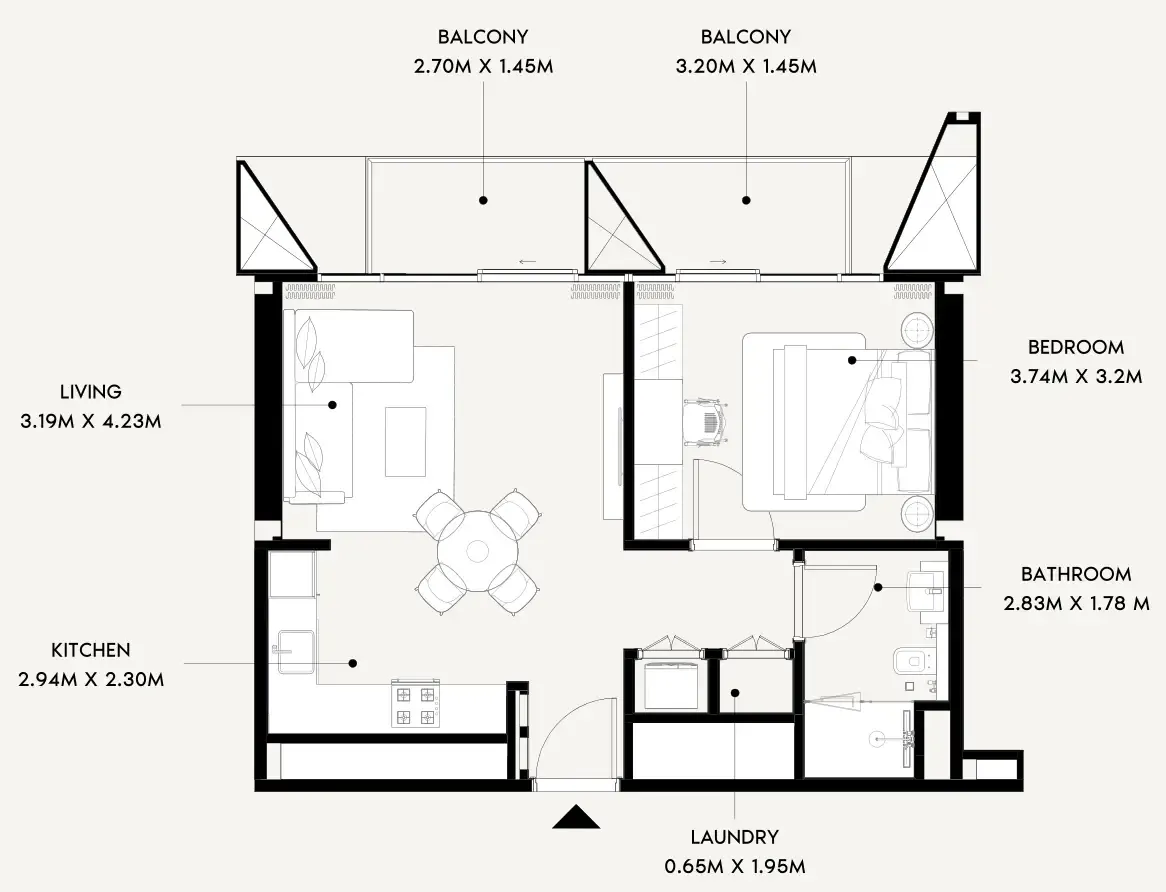 Floor plan — 1 BR