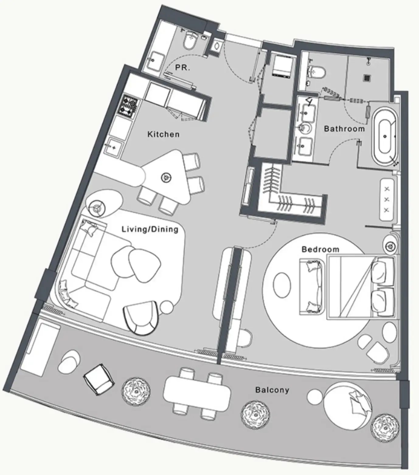 Floor plan — 1 BR
