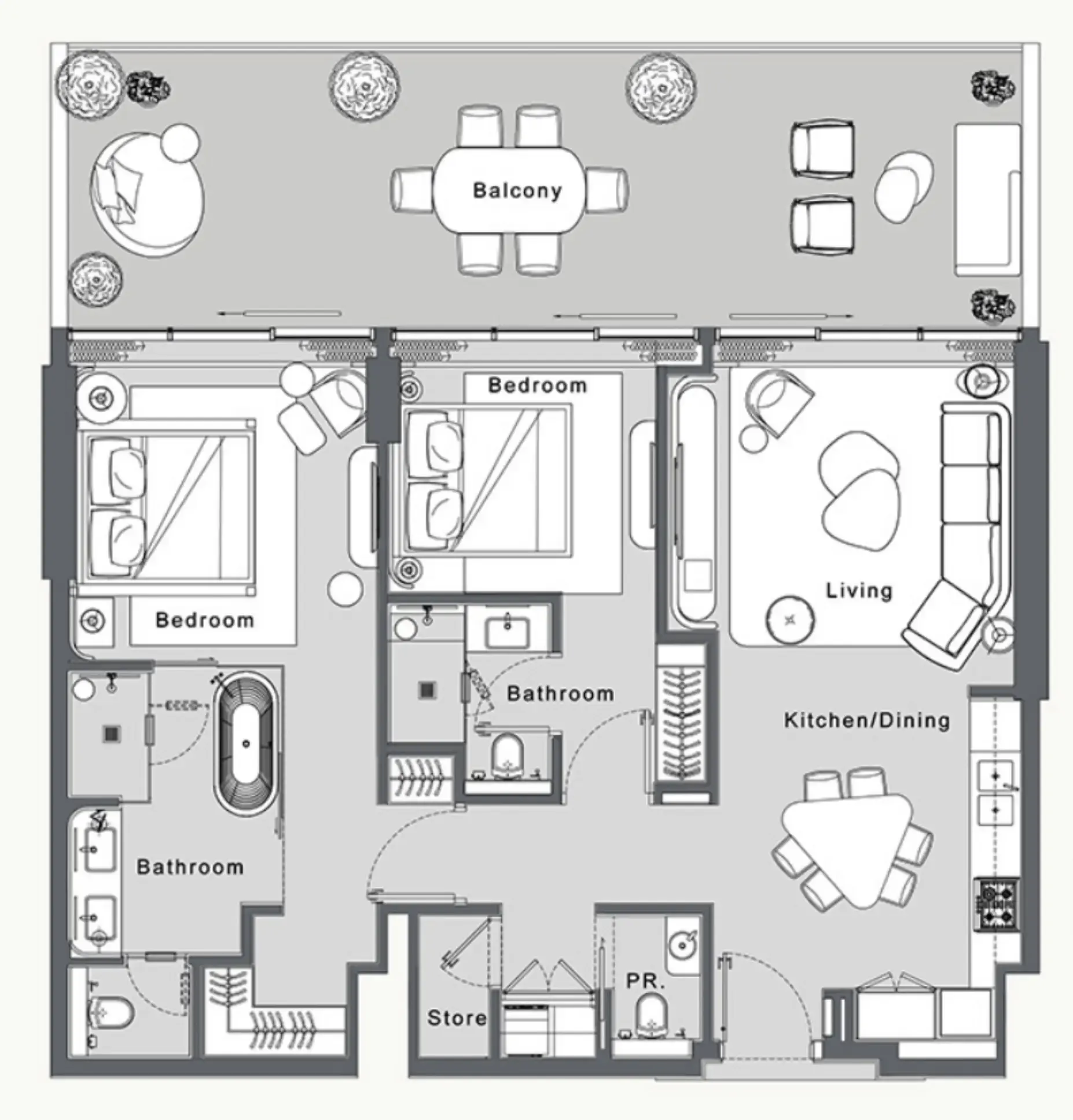 Floor plan — 2 BR