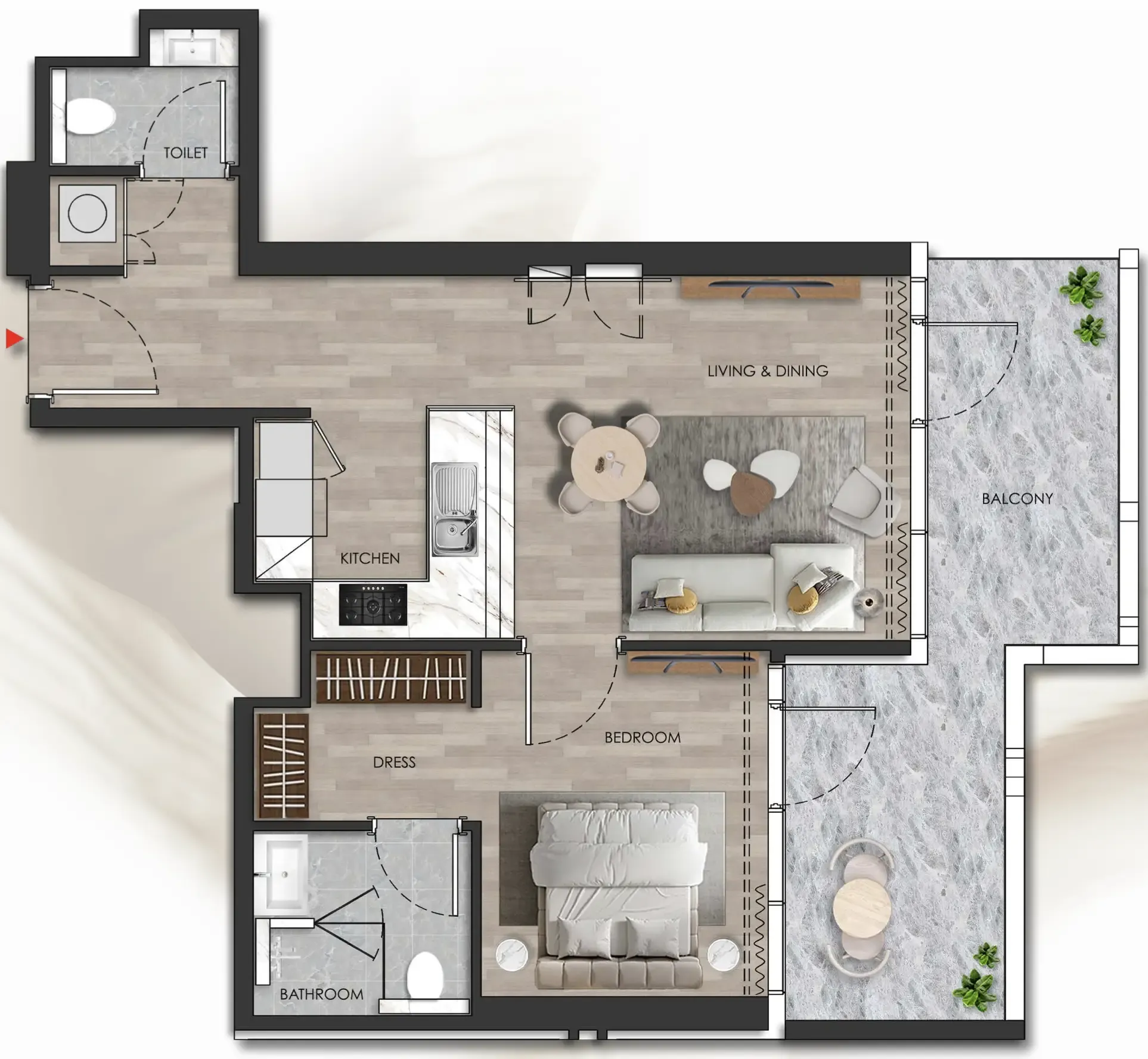 Floor plan — 1 BR