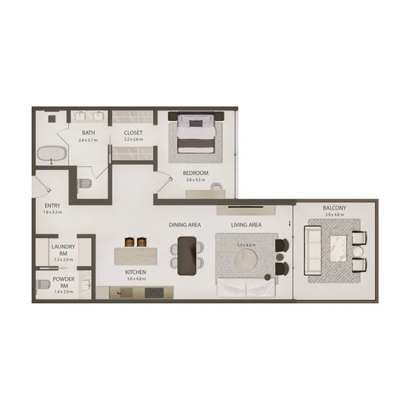 Floor plan — 1 BR