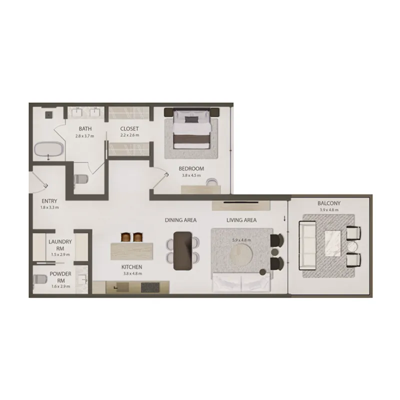 Floor plan — 1 BR