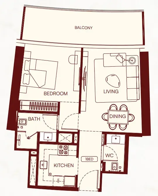 Floor plan — 1 BR