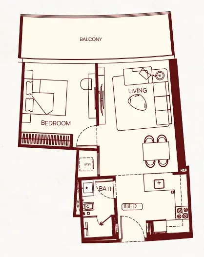 Floor plan — 1 BR