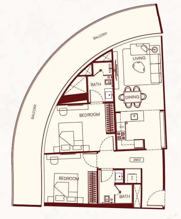 Floor plan — 2 BR