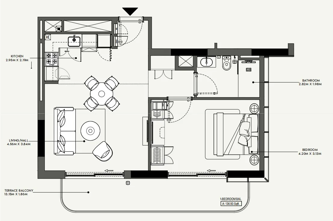 Floor plan — 1 BR