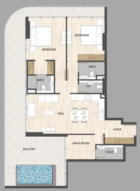 Floor plan — 2 BR