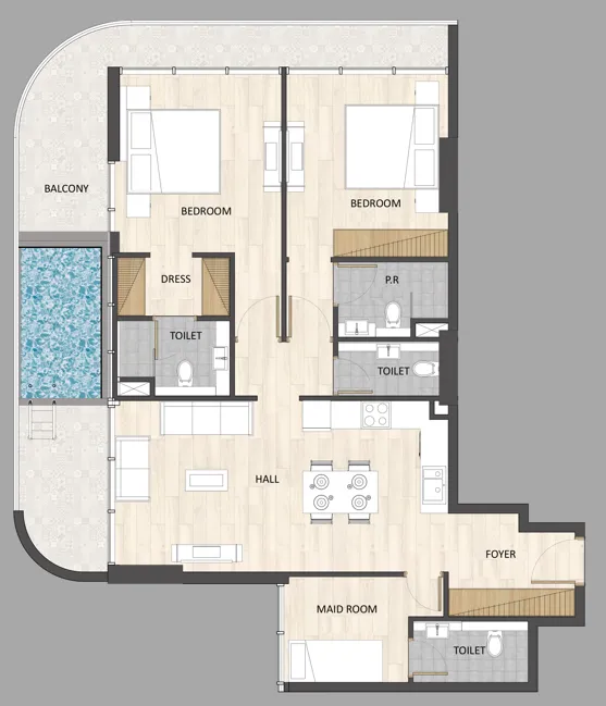 Floor plan — 2 BR