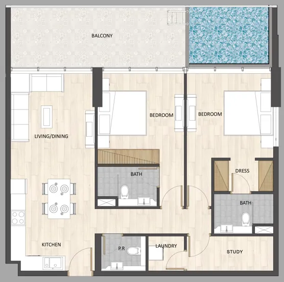 Floor plan — 2 BR
