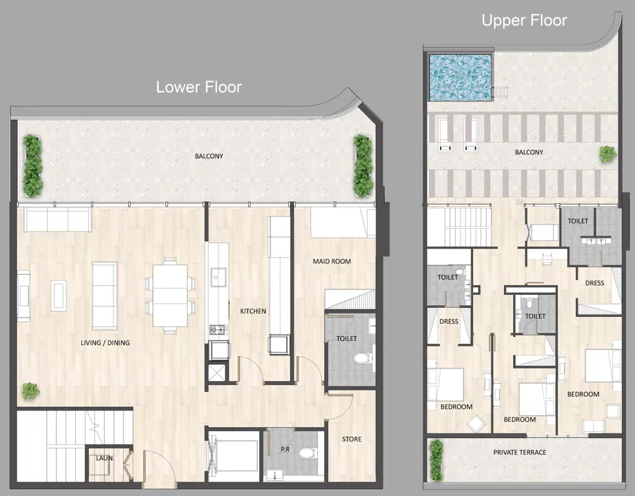 Floor plan — 3 BR