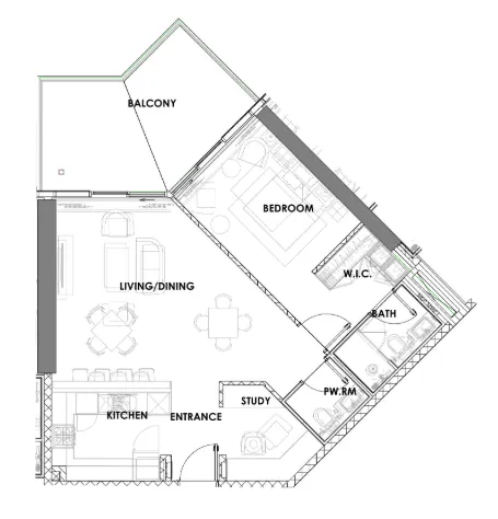 Floor plan — 1 BR