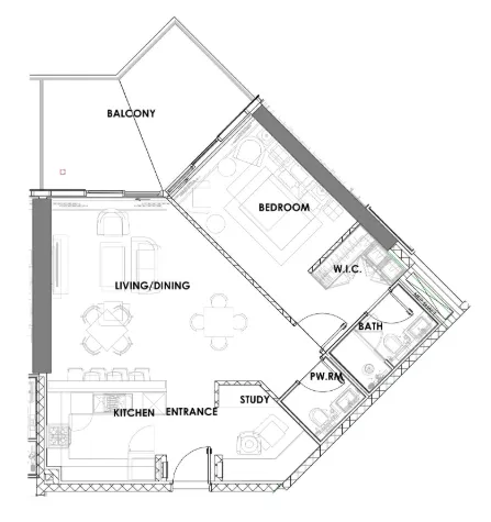 Floor plan — 1 BR