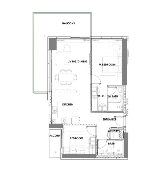 Floor plan — 2 BR