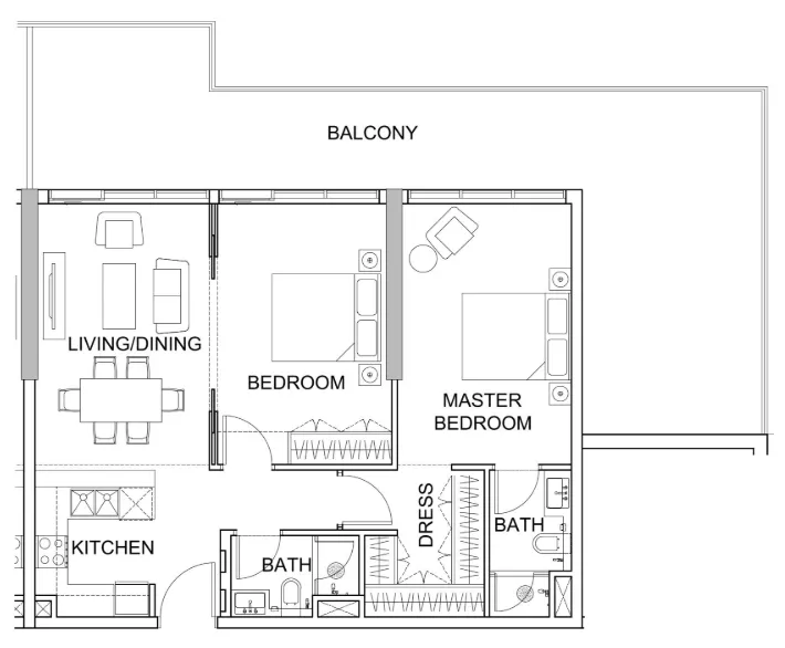Floor plan — 2 BR