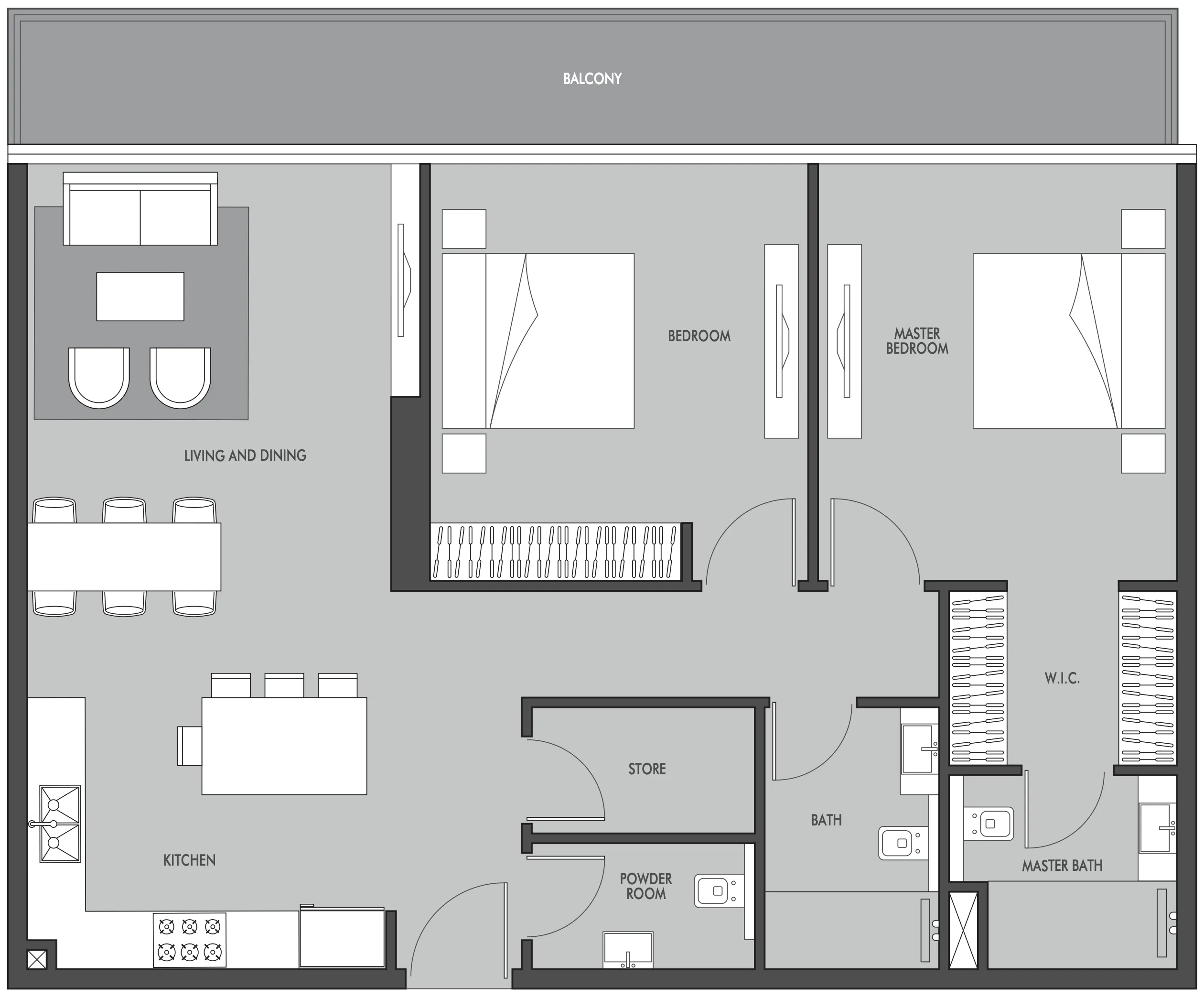 Floor plan — 2 BR