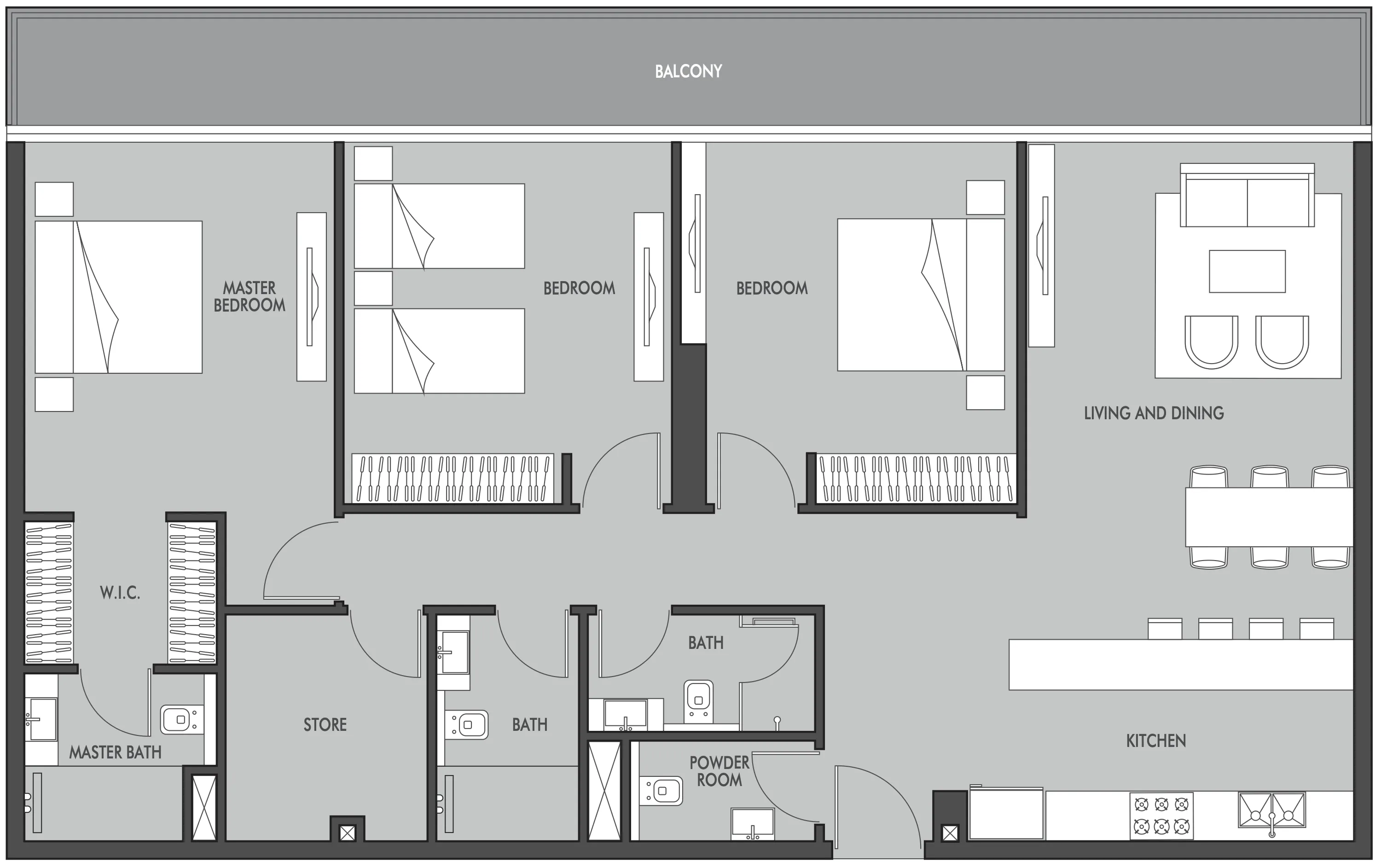 Floor plan — 3 BR