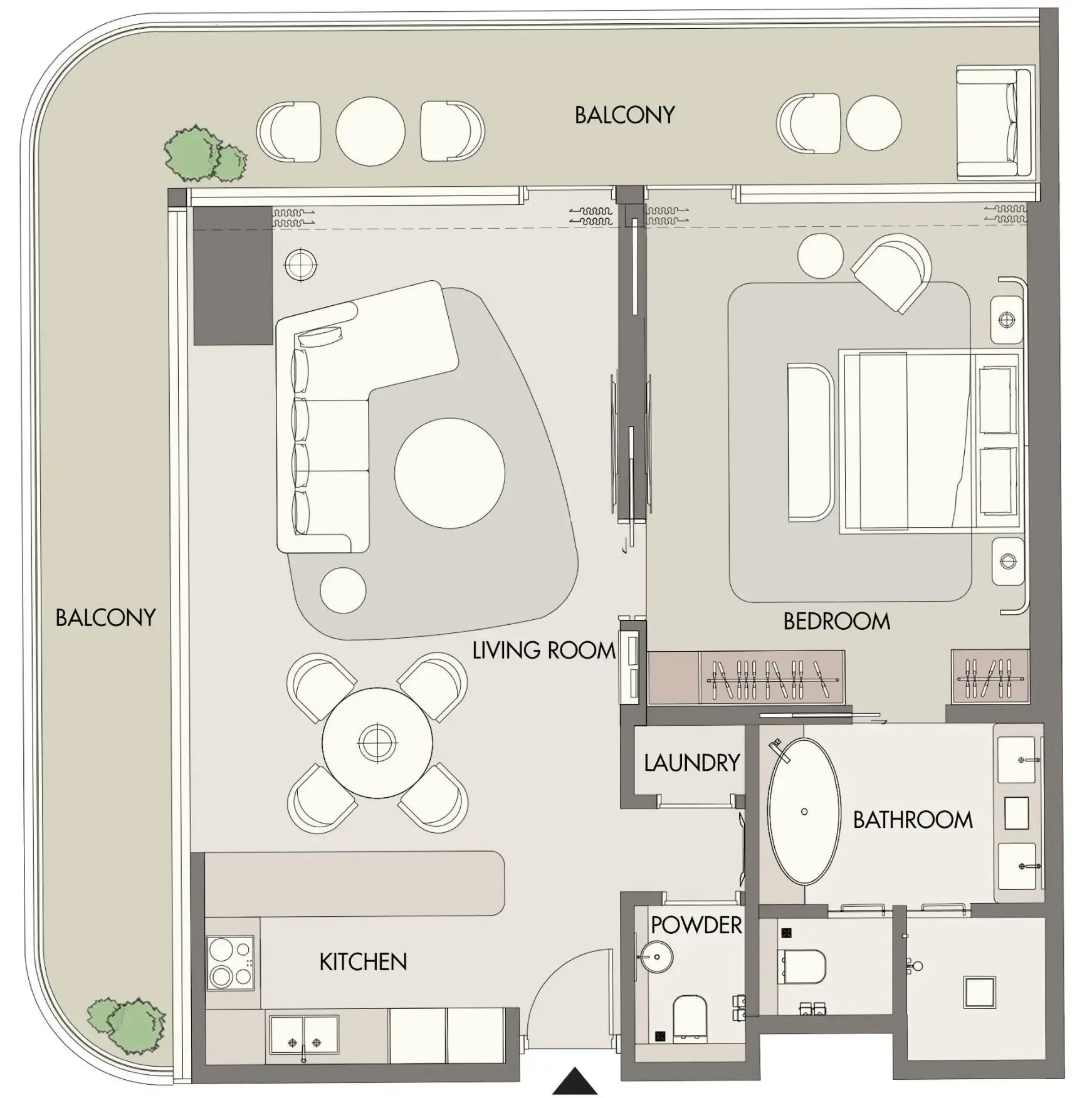 Floor plan — 1 BR