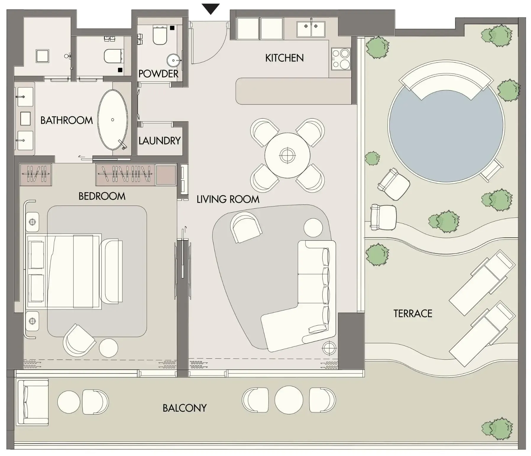 Floor plan — 1 BR