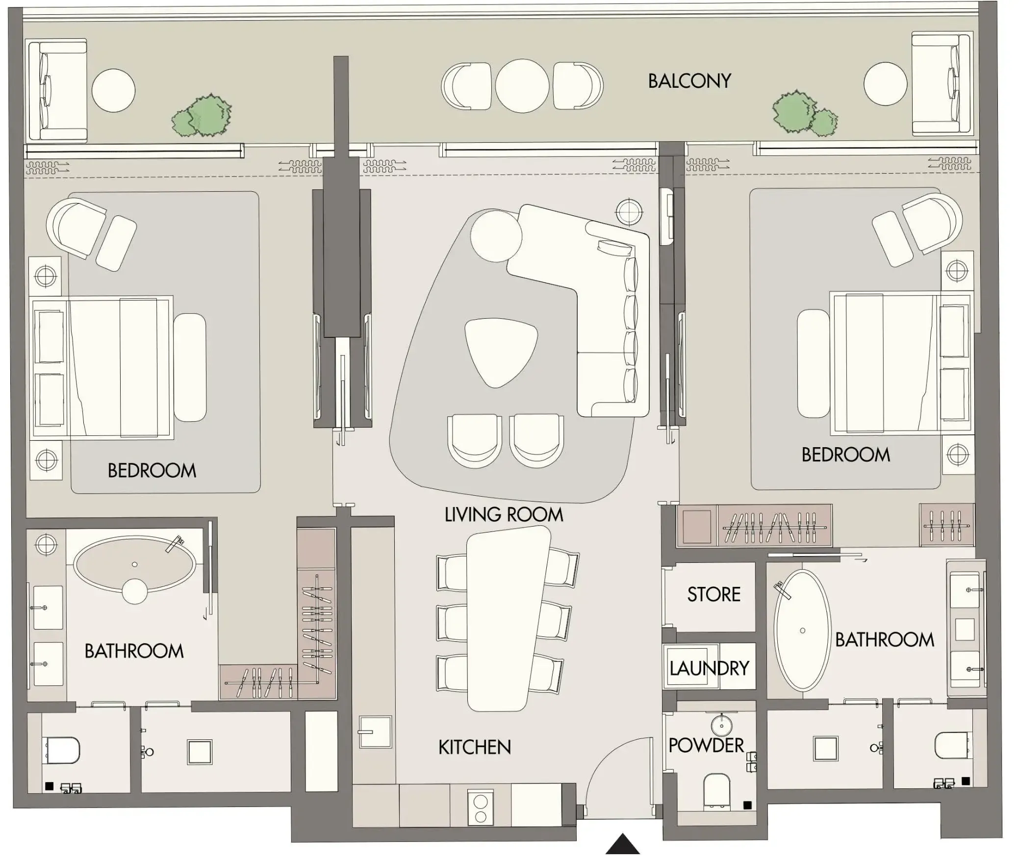 Floor plan — 2 BR