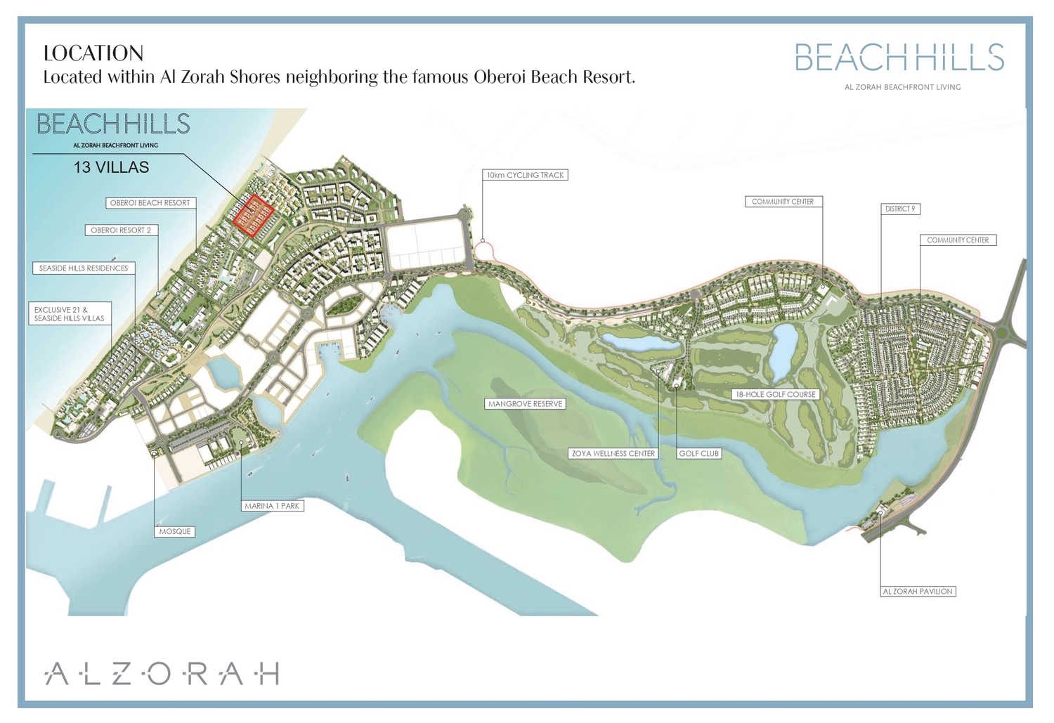 Masterplan — Al Zorah Beach Hills Villa's