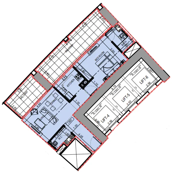 Floor plan — 1 BR