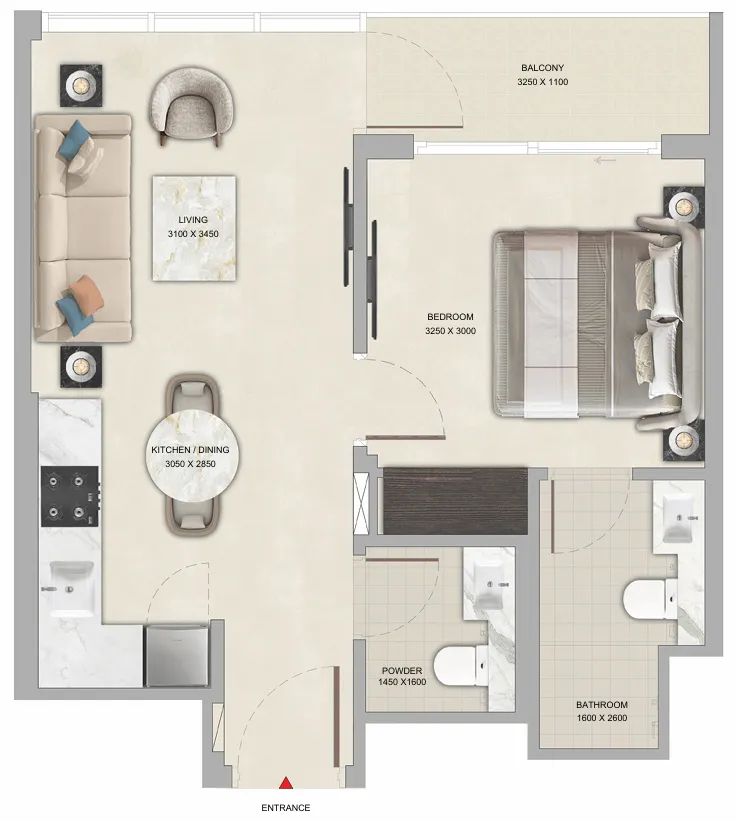 Floor plan — 1 BR