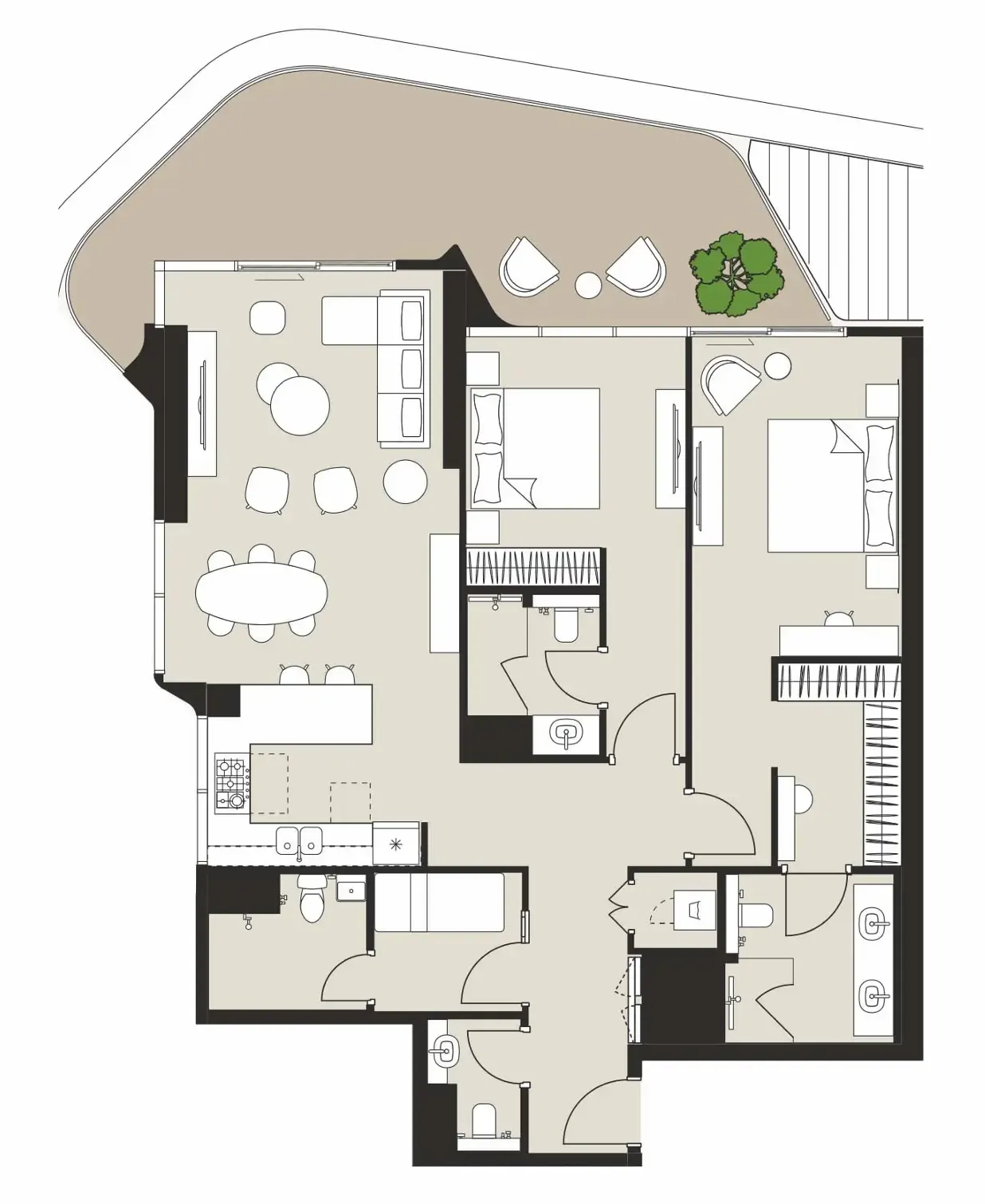 Floor plan — 2 BR