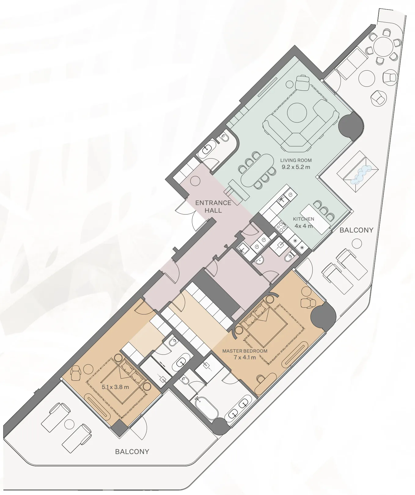 Floor plan — 2 BR