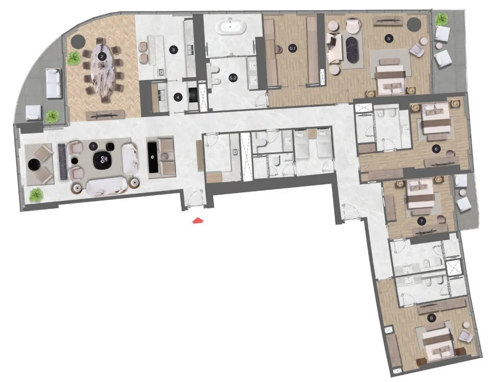 Floor plan — 4 BR