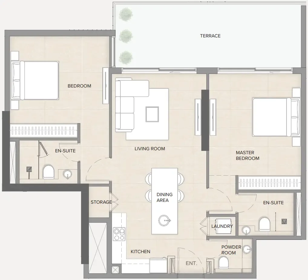 Floor plan — 2 BR