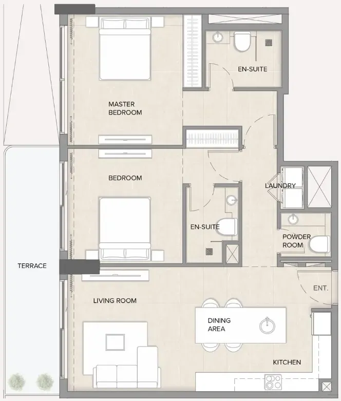 Floor plan — 2 BR