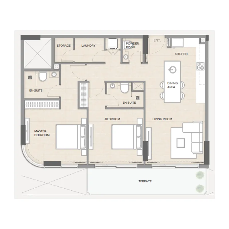 Floor plan — 2 BR