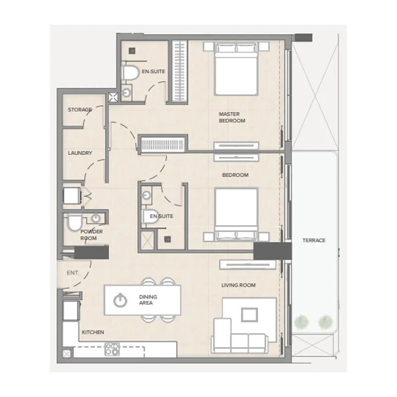 Floor plan — 2 BR