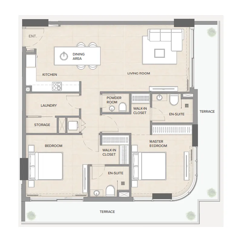 Floor plan — 2 BR