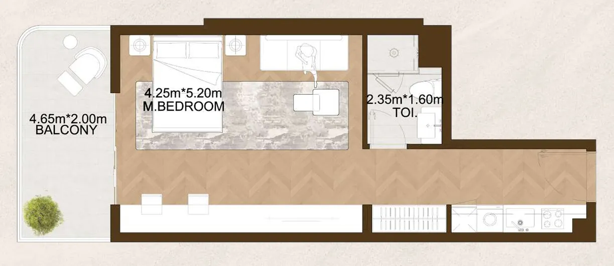 Floor plan — Studio