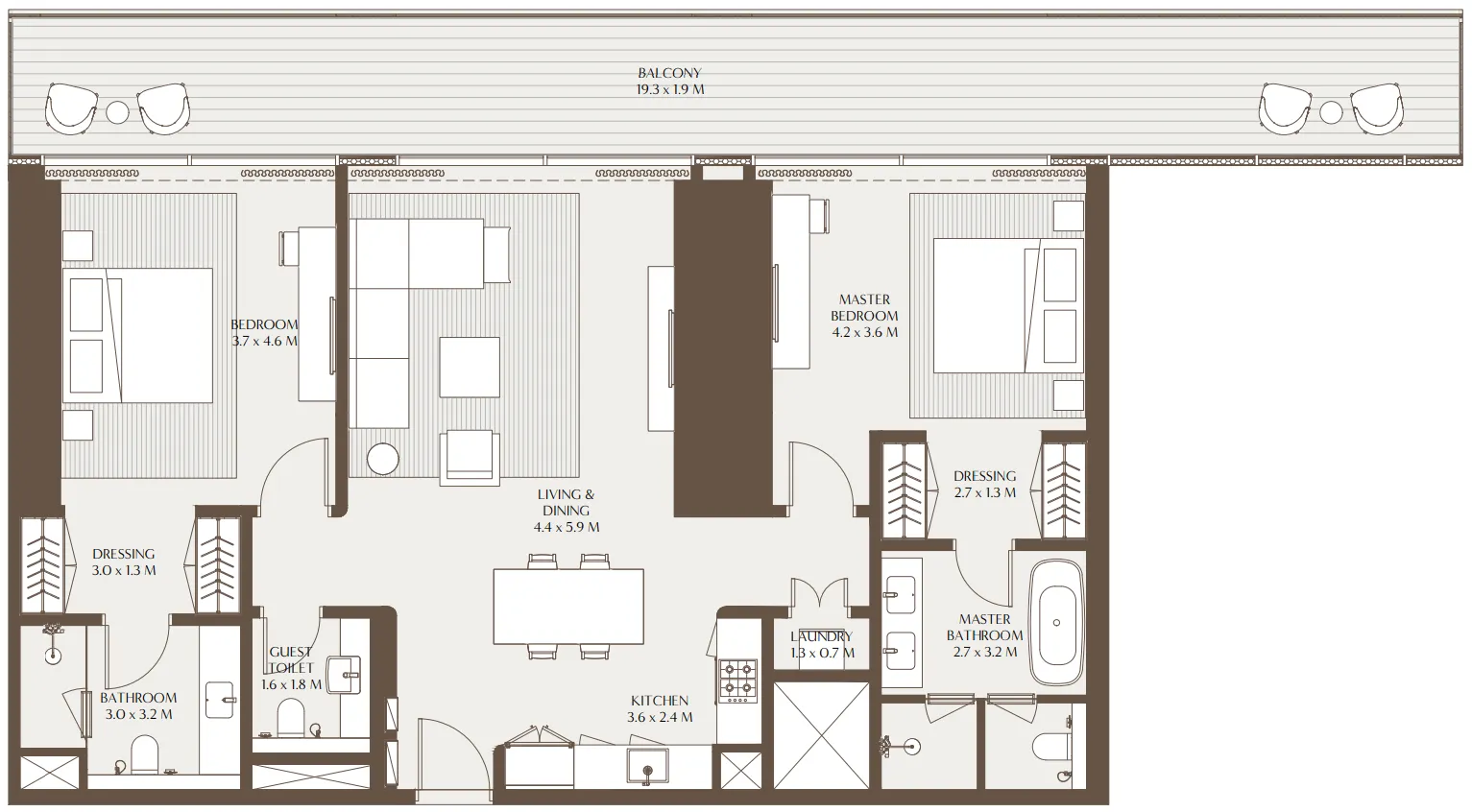Floor plan — 2 BR