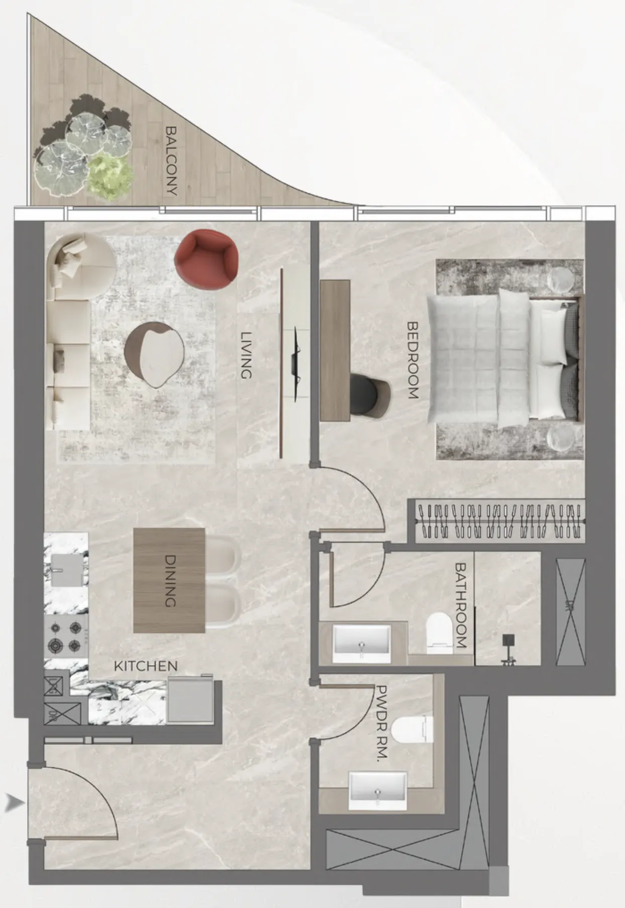 Floor plan — 1 BR