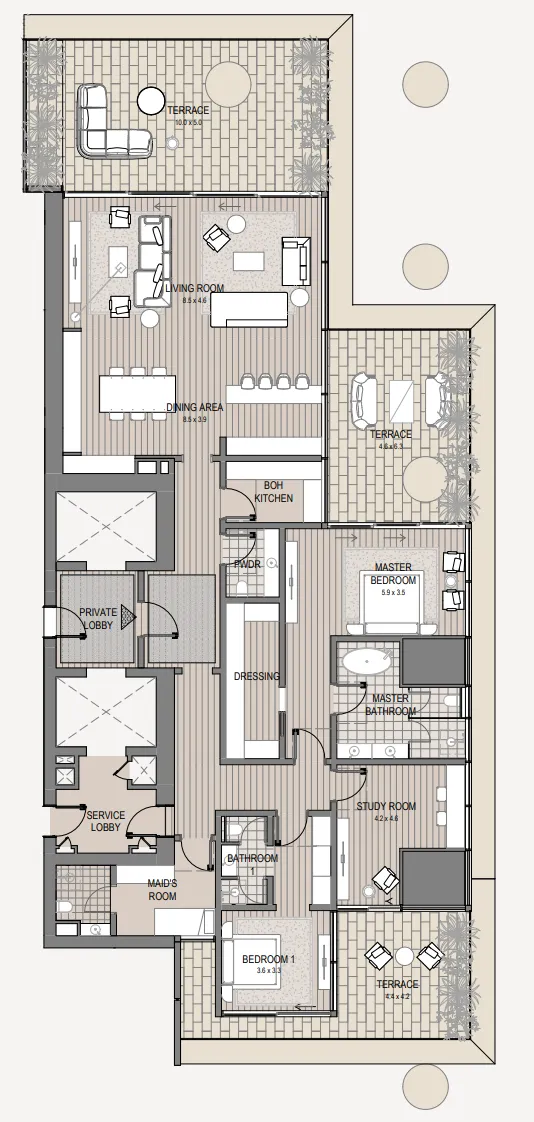 Floor plan — 2.5 BR