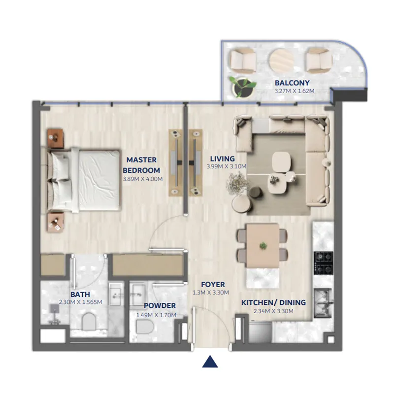 Floor plan — 1 BR