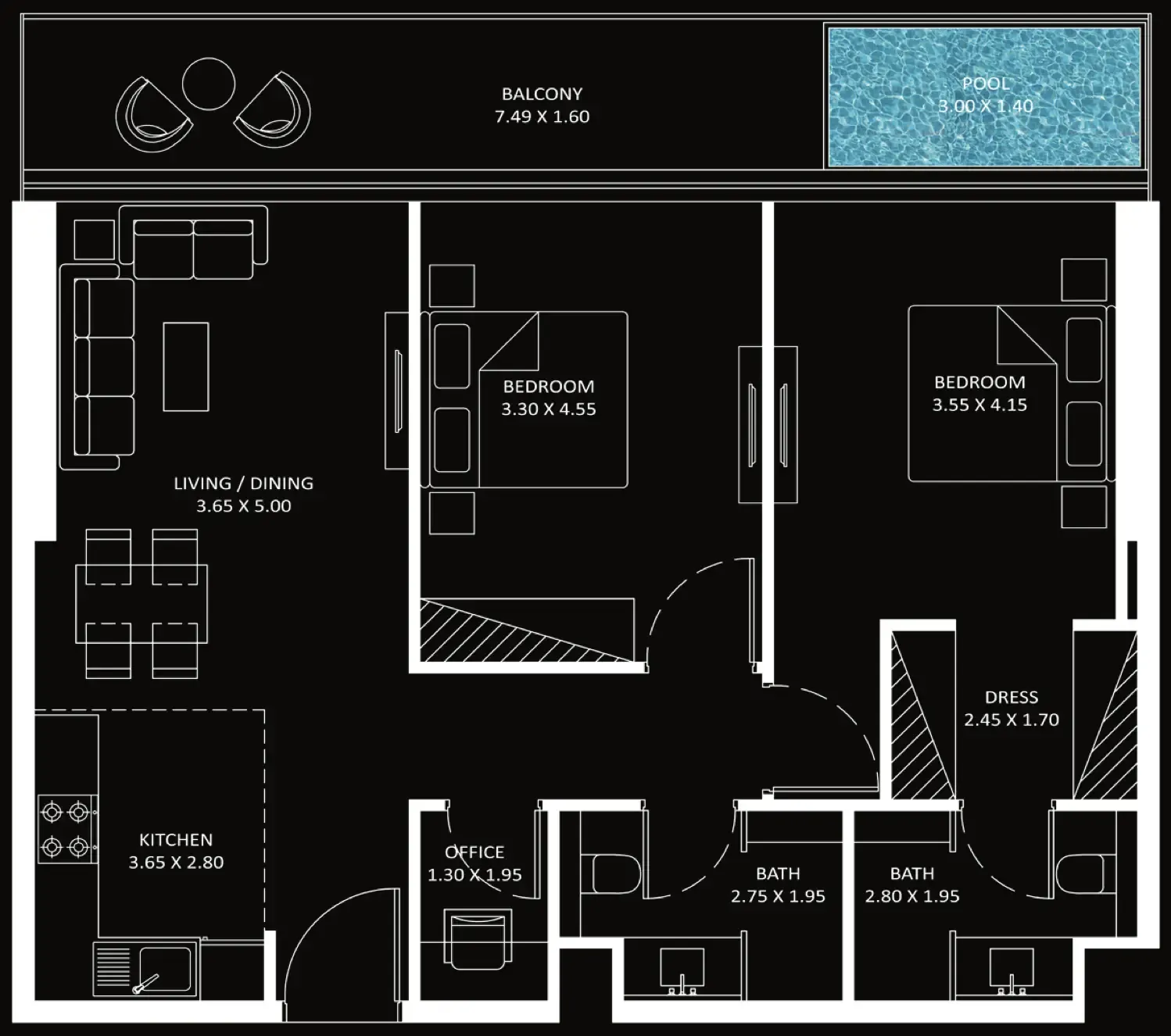 Floor plan — 2 BR