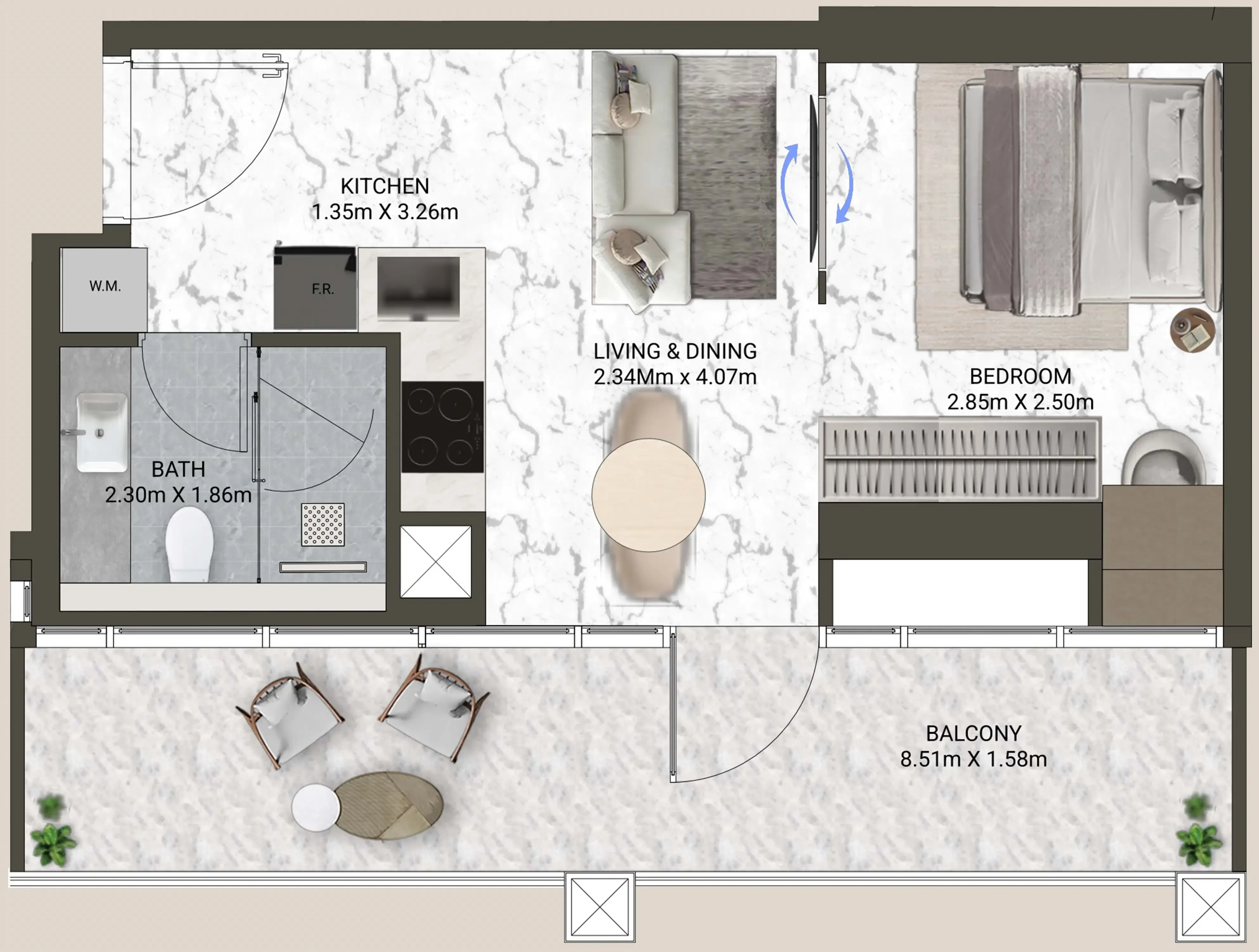 Floor plan — Studio