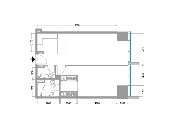 Floor plan — 1 BR
